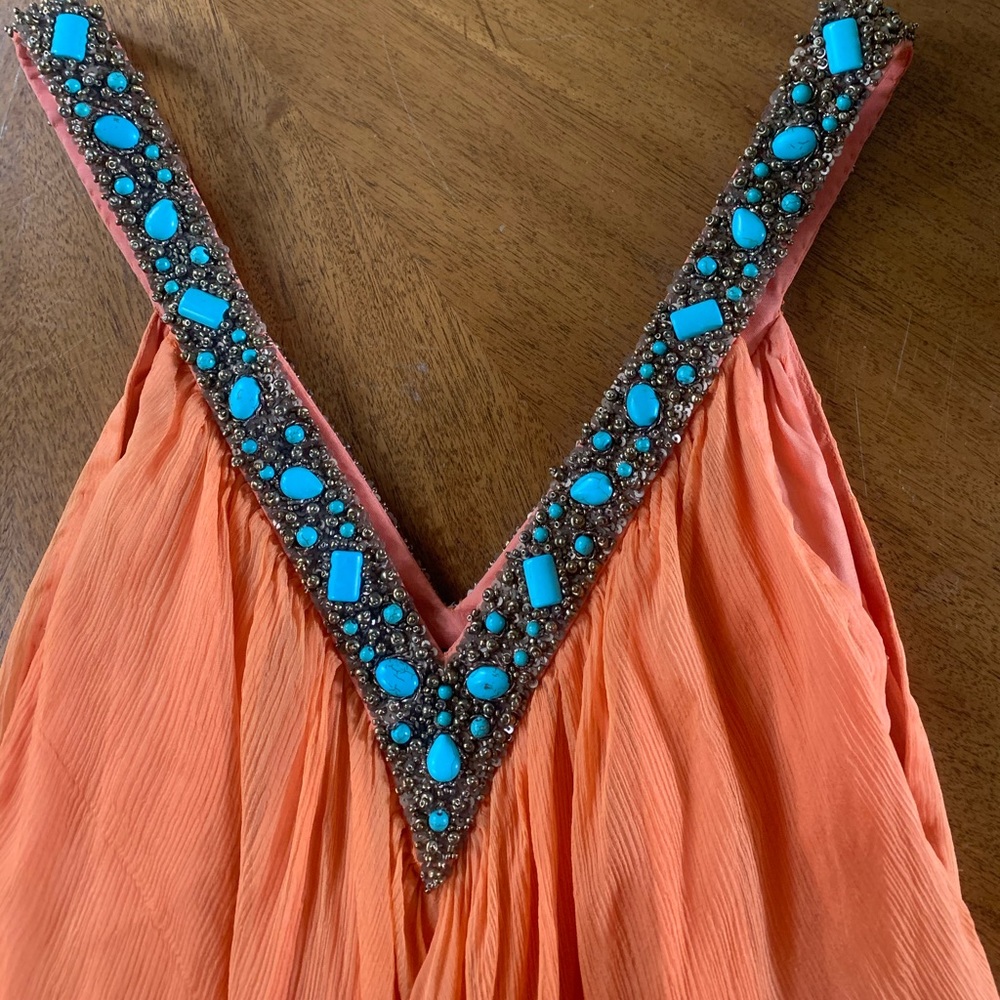 Azeeza Orange & Turquoise Dress - vintage